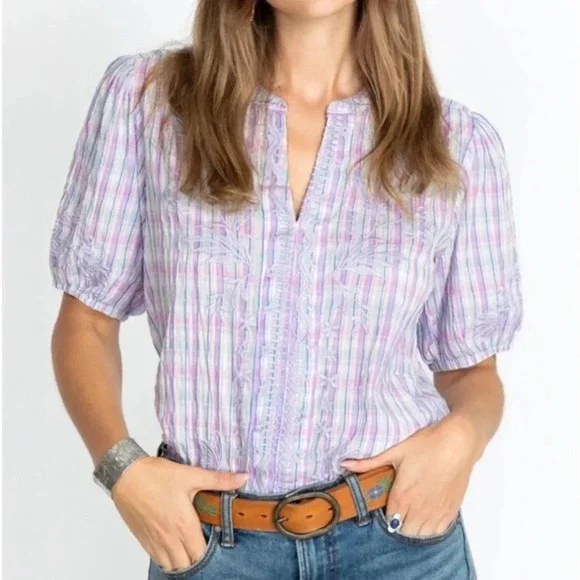 Johnny Was Puff Sleeve Blouse - Picture 1 of 13